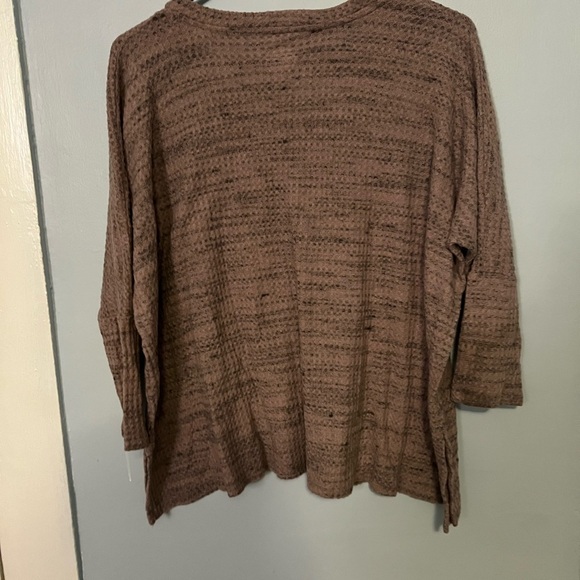 Sundown Size Small 3/4 Sleeve Sweater V Neck Pink & Black - Picture 4 of 7